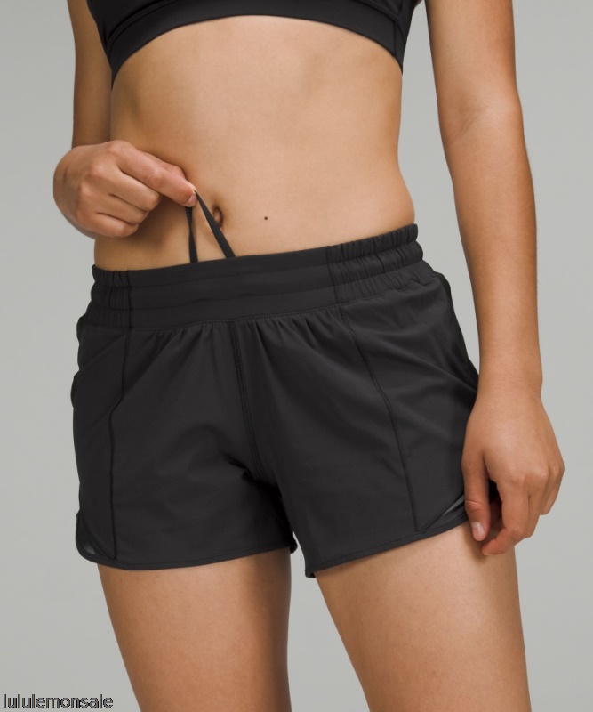 Lululemon Damen DELULU282 | Hotty Hot Low-rise Gefütterte Shorts 4 Schwarz